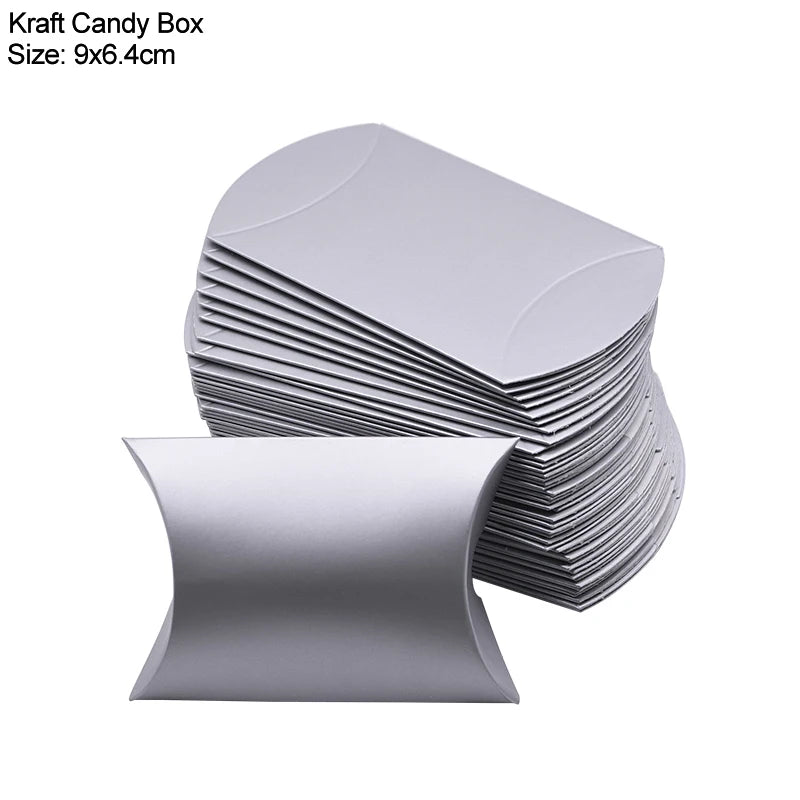 Pillow Candy Gift Boxes Kraft Paper Party Favors 10/20/30 Pcs Gift Packaging Boxes Babs Style6 20pcs
