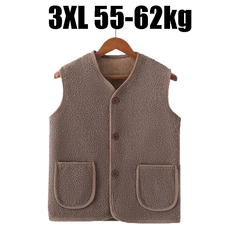 Women's Fleece Vest – Warm Plush-Lined Sleeveless Jacket Plus Size Fleece Vest Babs One Size Light Coffee-3XL