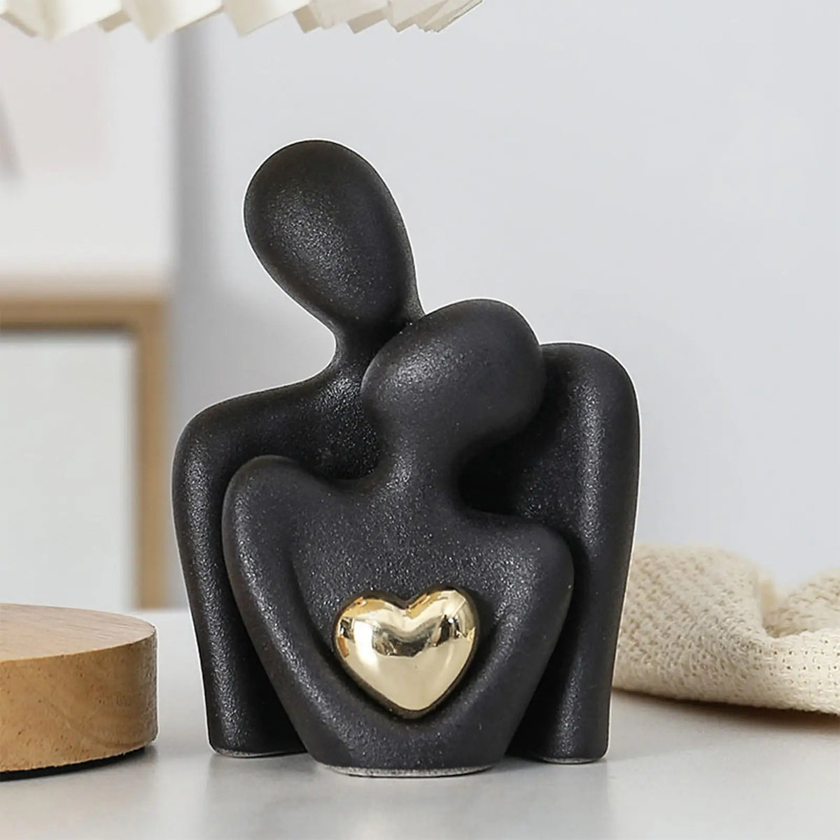 Ceramic Couple Hugging Figurine – Modern Abstract Love Sculpture Decorative Figurine Babs