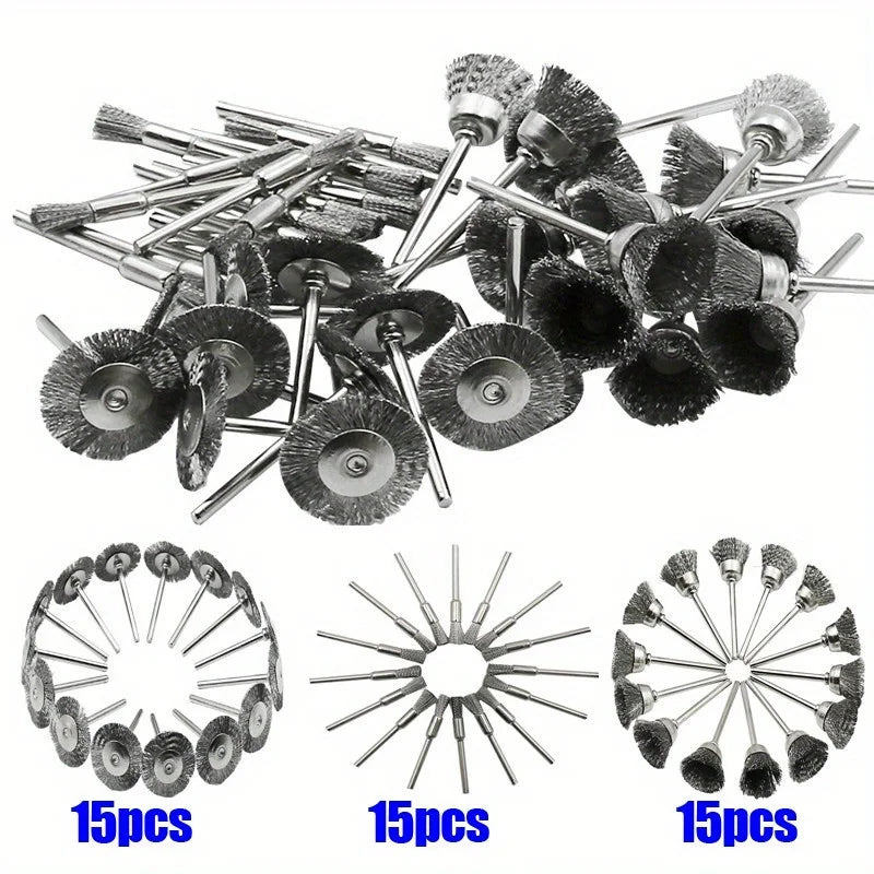 45pcs Mini Rotary Wire Brush Set for Drill & Rotary Tools Rotary Tool Accessories Babs 45pc set