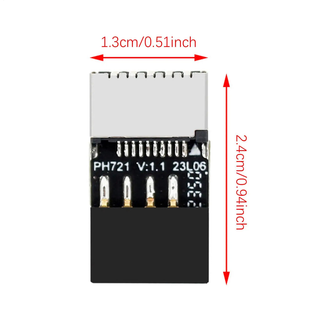 USB 2.0 9-Pin to Type-E Adapter for PC Front Panel USB-C Motherboard USB Adapter Babs