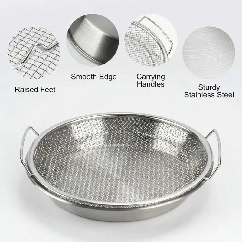Stainless Steel Mesh Drain Basket Oil Filter Tray 8.7" Mesh Drain Basket Babs