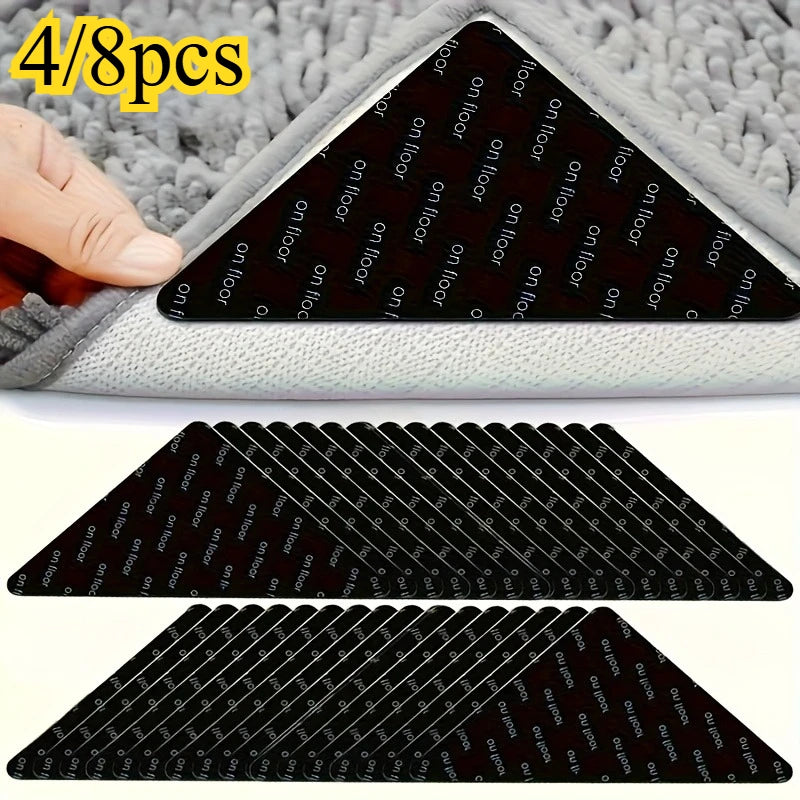 Anti-Slip Rug Grippers Washable Carpet Tape 4/8 Pcs Rug Gripper Tape Babs