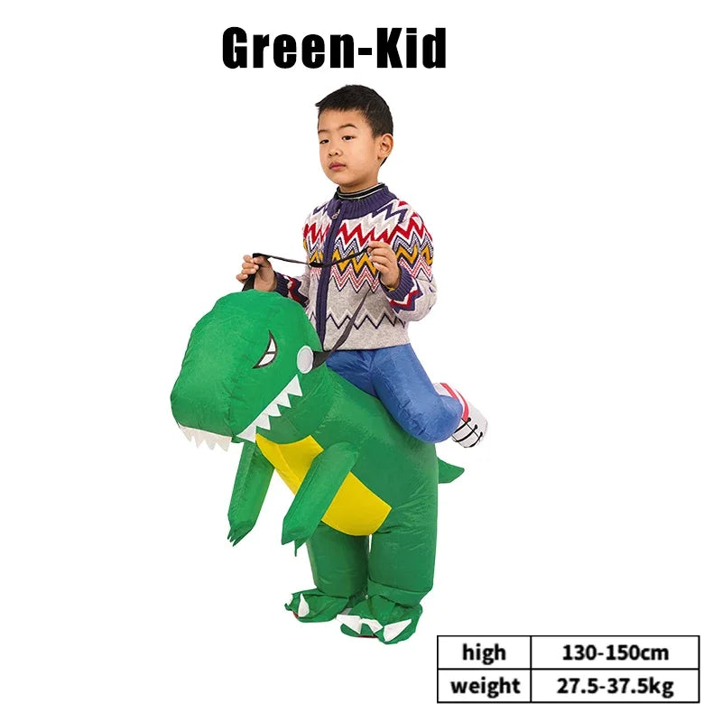 Inflatable T-Rex Dinosaur Costume for Kids & Adults | Halloween Inflatable Costume Babs Green Kid