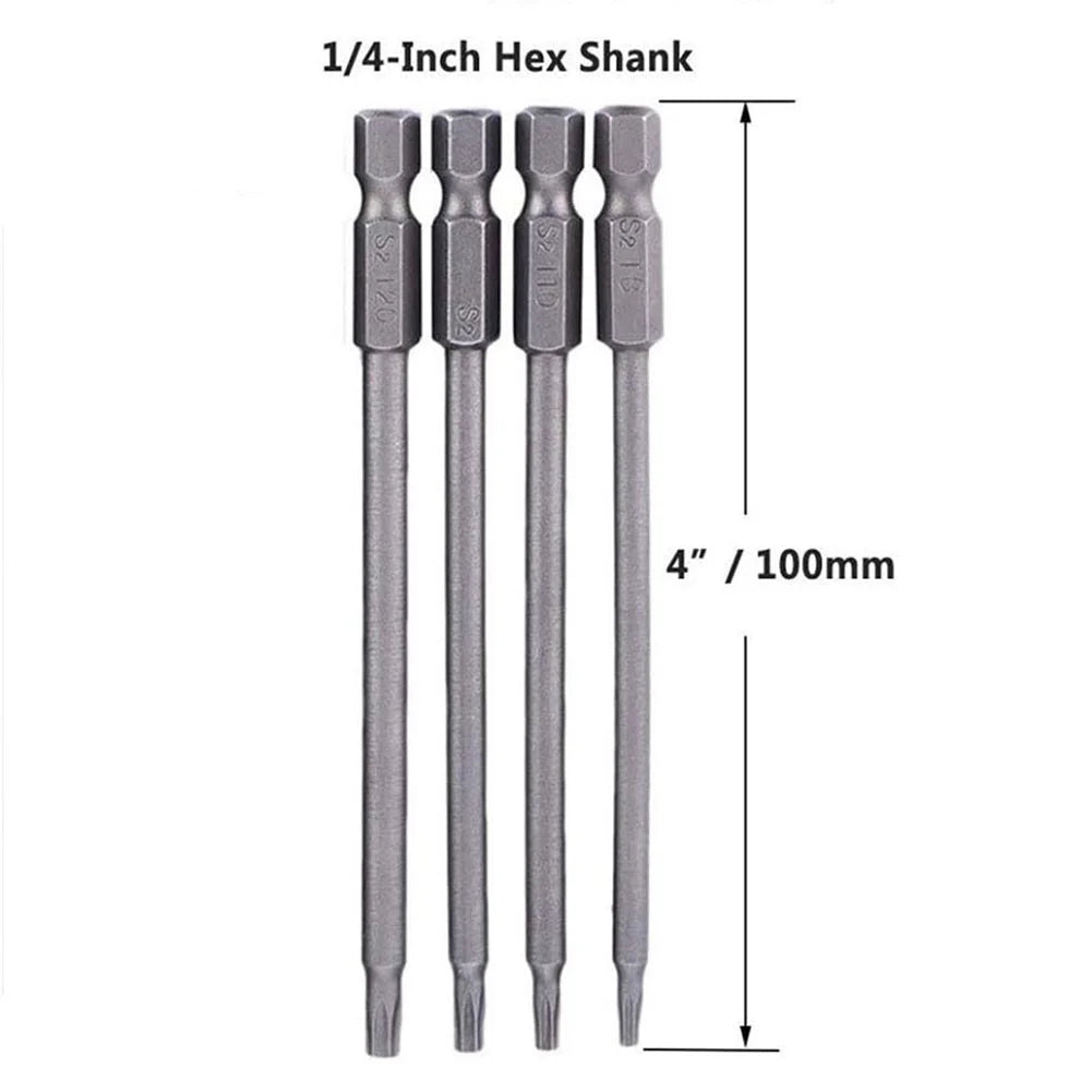 4-Piece Magnetic Screwdriver Bit Set – 1/4" Hex Shank Alloy Steel Screwdriver Bit Set Babs