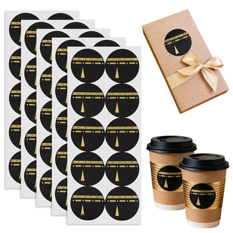 30/60pcs Eid Mubarak Ramadan Kareem Gift Label Stickers 4cm Party Label Stickers Babs