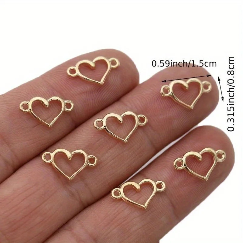 50pcs Silver Plated Heart Charm Connectors – Jewelry Making Jewelry Charm Connectors Babs
