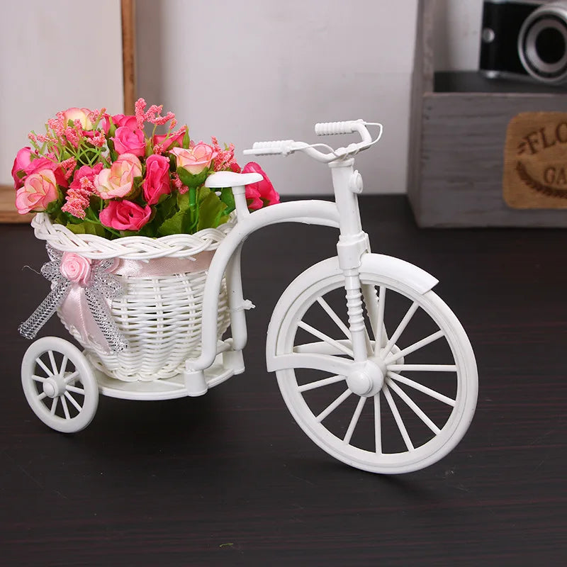 Tricycle Flower Basket – Blue Bike Decoration for Weddings & Home Decorative Flower Basket Babs