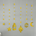 Eid Mubarak Swirl Banner Star Moon Ceiling Hanging Decoration Party Ceiling Decoration Babs Shiny Gold