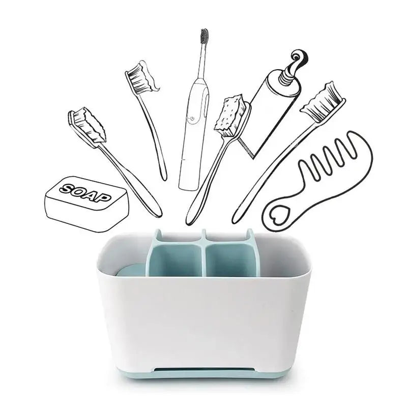 Toothbrush & Toothpaste Holder Organizer – Bathroom Caddy Stand Toothbrush Holder Babs