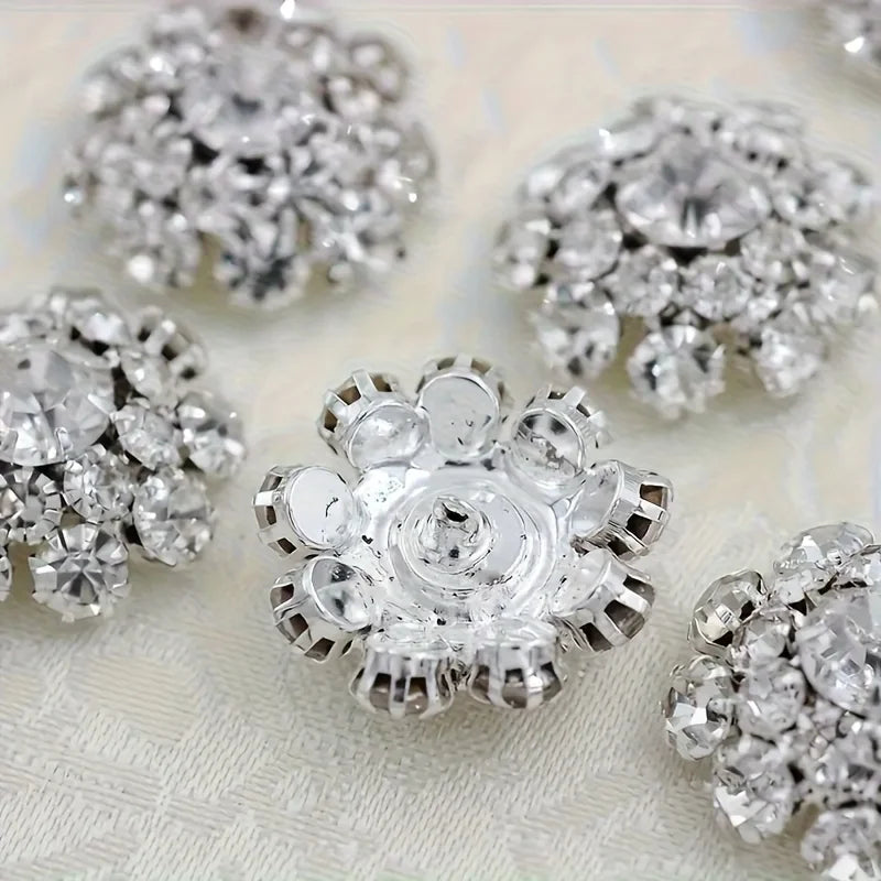 4 Rhinestone Crystal Shank Buttons for DIY Wedding Fashion Rhinestone Shank Buttons Babs