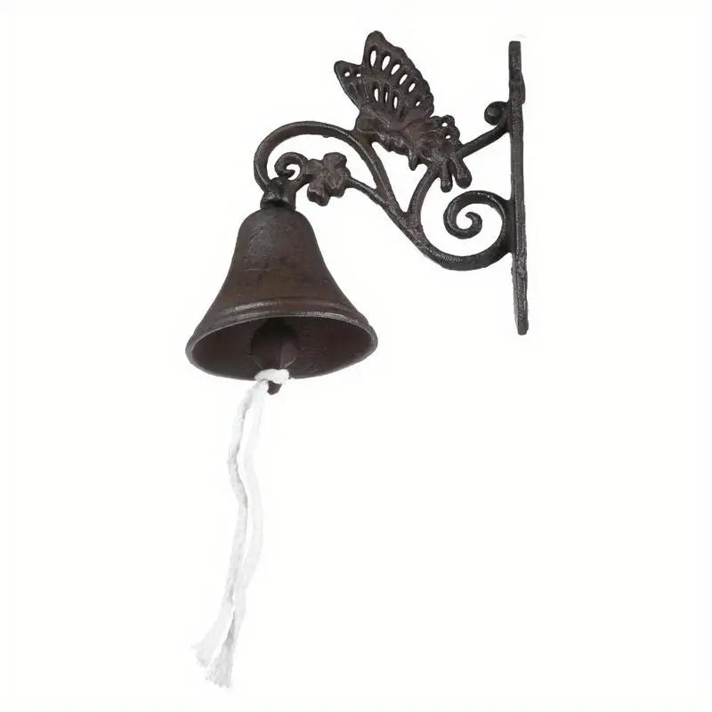 Retro Cast Iron Butterfly Doorbell | Wall Mounted Hand Crank Bell Decorative Doorbell Babs 1pc