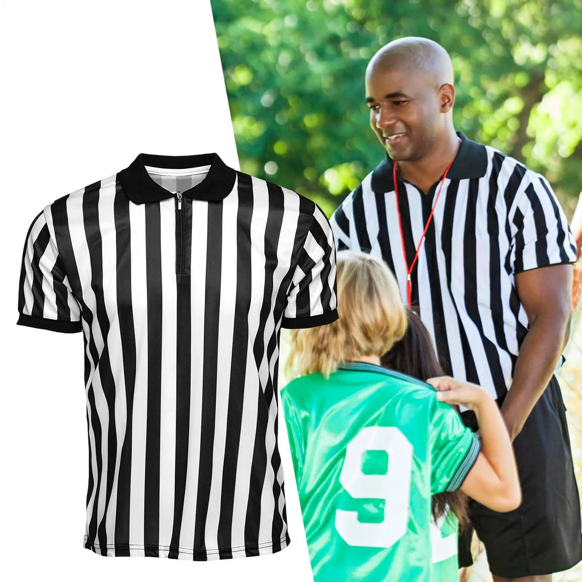 Moisture-Wicking Referee Shirt – Unisex Collared Sports Tee Sports Referee Shirt Babs