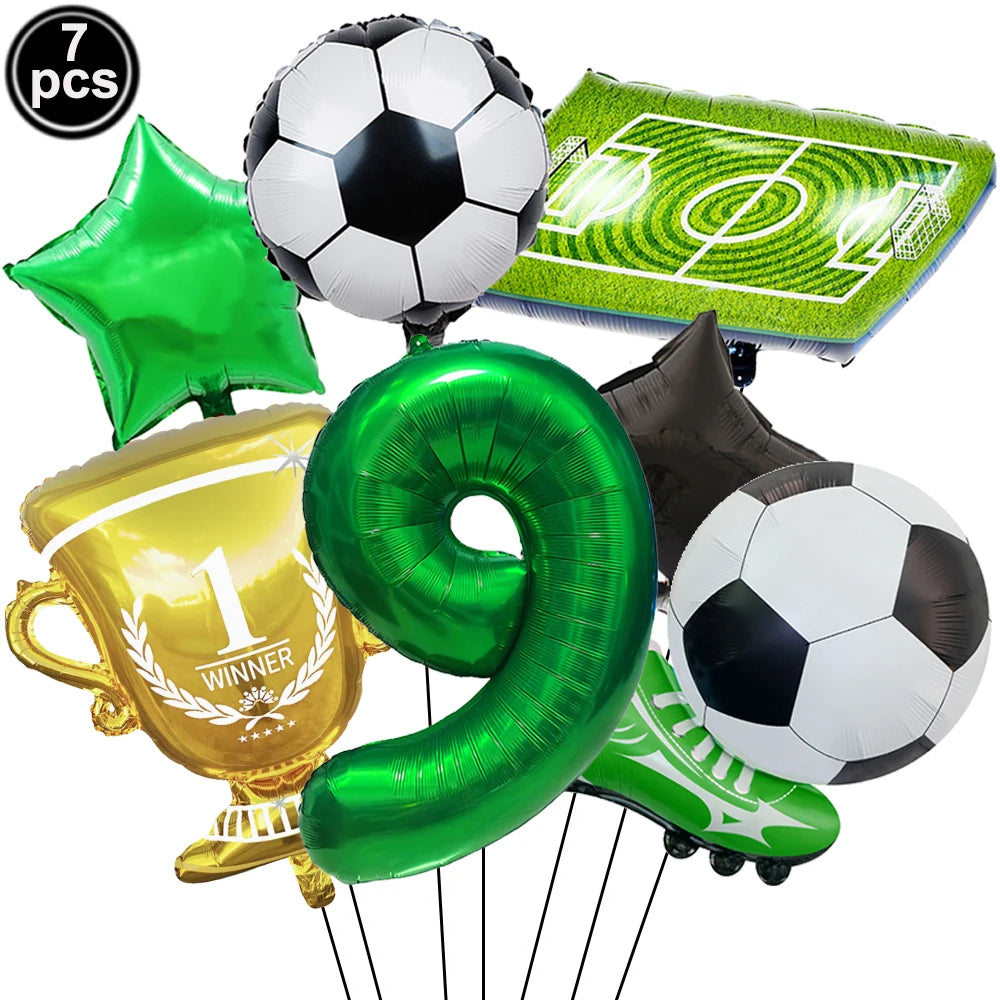 Soccer Trophy Balloon Kit with Number Balloons – Birthday Decor Party Balloon Kit Babs Fluorescence Yellow As pictures show