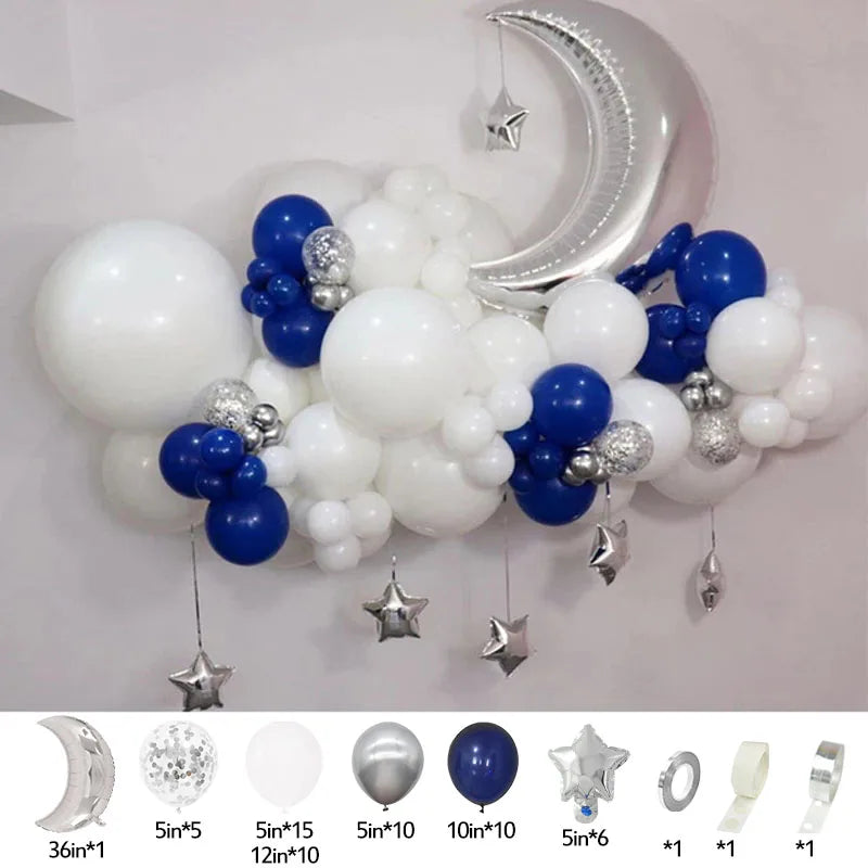 60Pcs Moon Star Balloons – Eid Mubarak & Ramadan Party Decor Party Balloon Set Babs