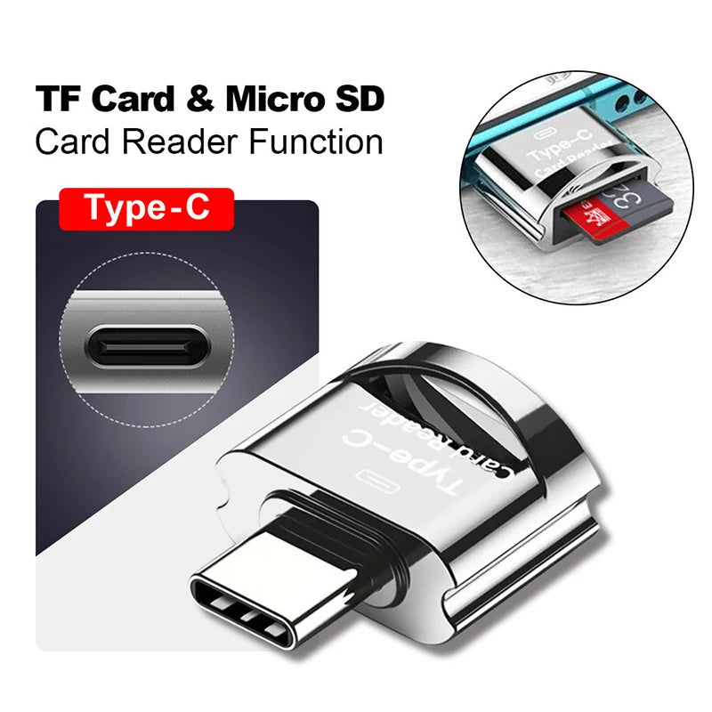TF Card to USB-C OTG Adapter – Fast MicroSD Card Reader Memory Card Reader Babs