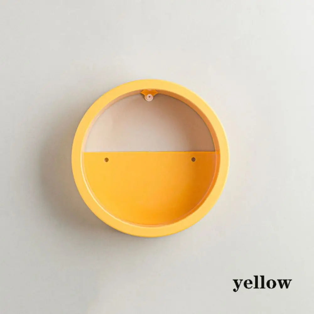 Wall-Mounted No-Drill Round Flower Pot | Hanging Planter Wall-Mounted Planter Babs Yellow-18cm