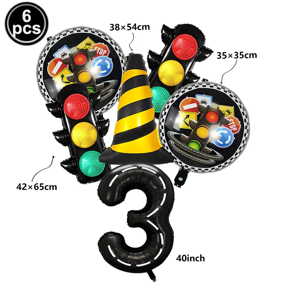 6-Piece Race Car Balloon Kit – Racing Birthday Party Decor Party Balloon Kit Babs A Number 3 As picture show
