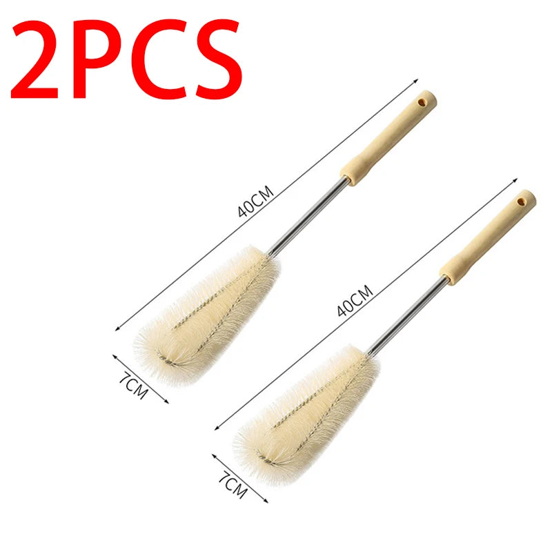 Wooden Long Handle Bottle Cleaning Brush – Eco-Friendly Bottle Cleaning Brush Babs 2pcs-L