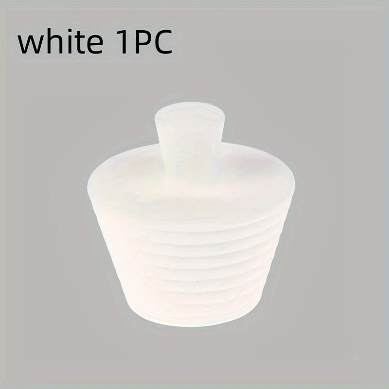 Silicone Bathtub & Sink Drain Plug – Universal Spiral Seal Silicone Drain Plug Babs WHITE