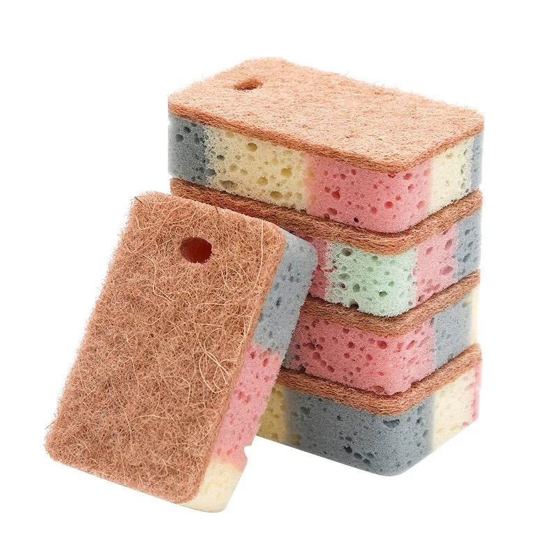 Double-Sided Kitchen Sponge Scouring Pad – Eco-Friendly 1/5 Pack Kitchen Sponge Scourer Babs 5pcs