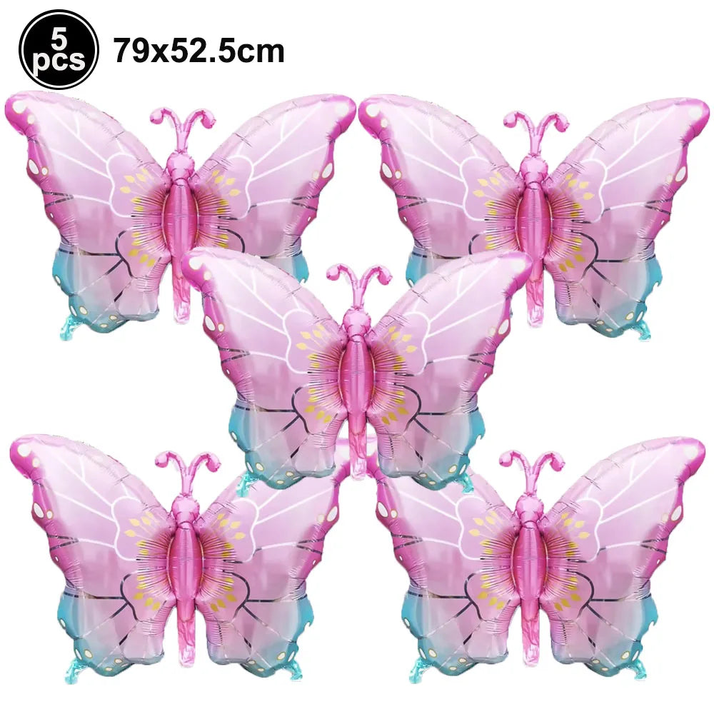 5pcs Butterfly Foil Balloons – Party, Birthday & Baby Shower Party Foil Balloons Babs E As pictures show