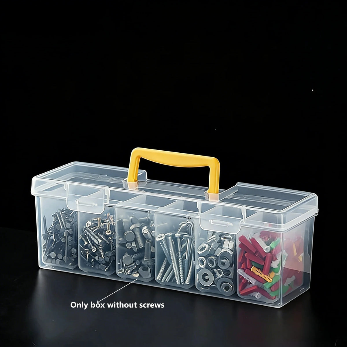 Portable Transparent Multi-Compartment Hardware Organizer Hardware Parts Organizer Babs yellow