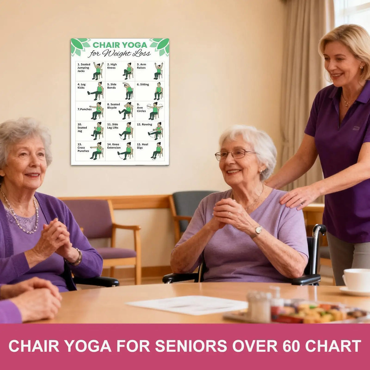 Chair Yoga 30-Day Workout Charts 2-Pack – Seniors Fitness Guide Yoga Workout Chart Babs