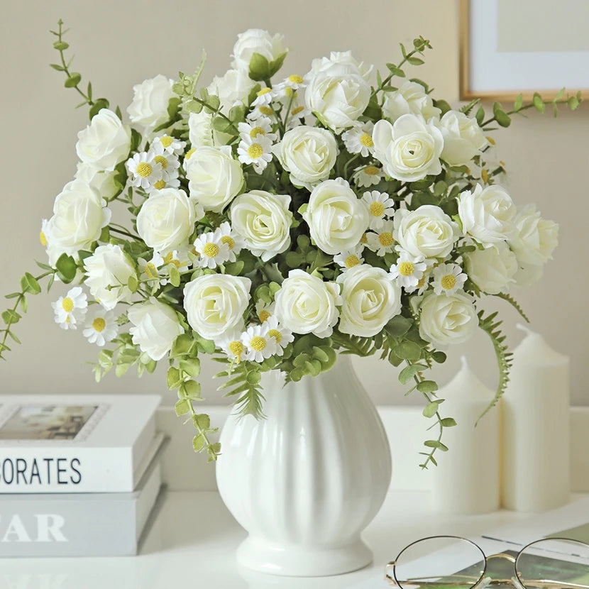 Silk Rose Artificial Flowers – Wedding & Home Décor Bouquet Artificial Flower Bouquet Babs