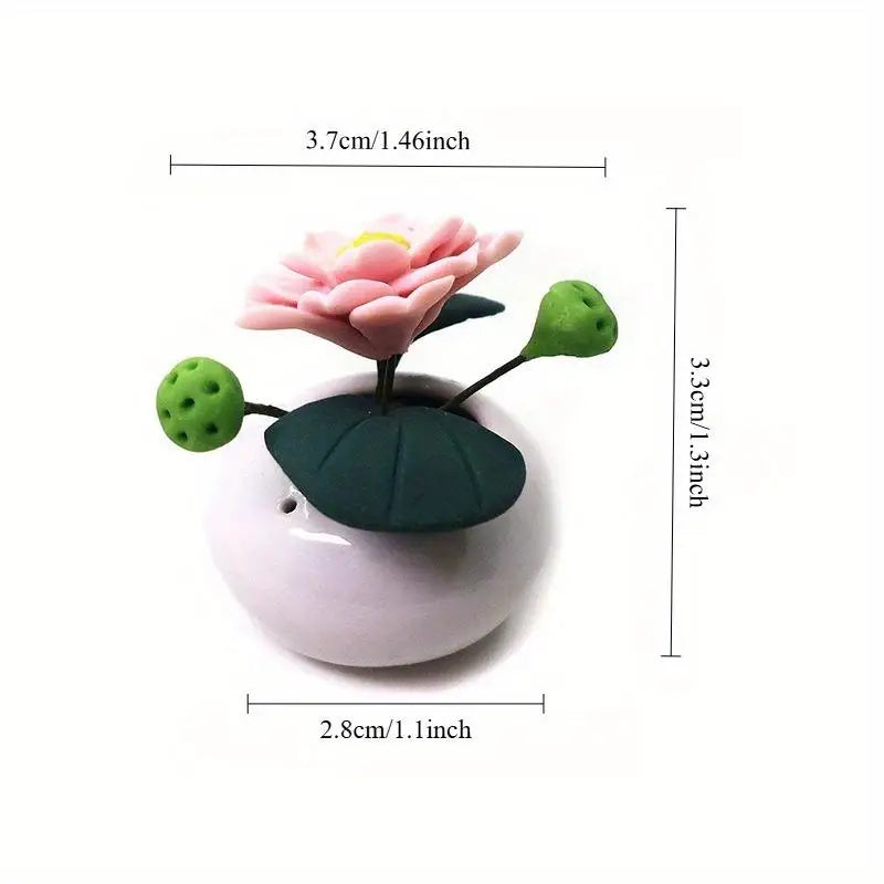 1:12 Miniature Ceramic Lotus Potted Bonsai Dollhouse Ornament Miniature Dollhouse Ornament Babs B