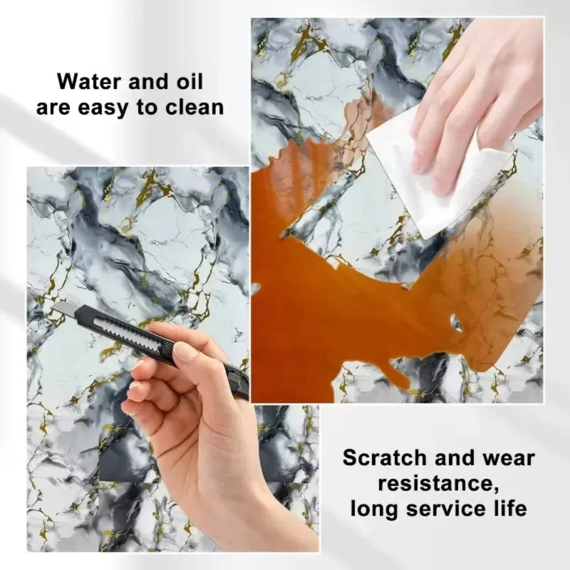 Peel & Stick Marble Wall Panel 300x40cm – Waterproof Foam Peel & Stick Wallpaper Babs