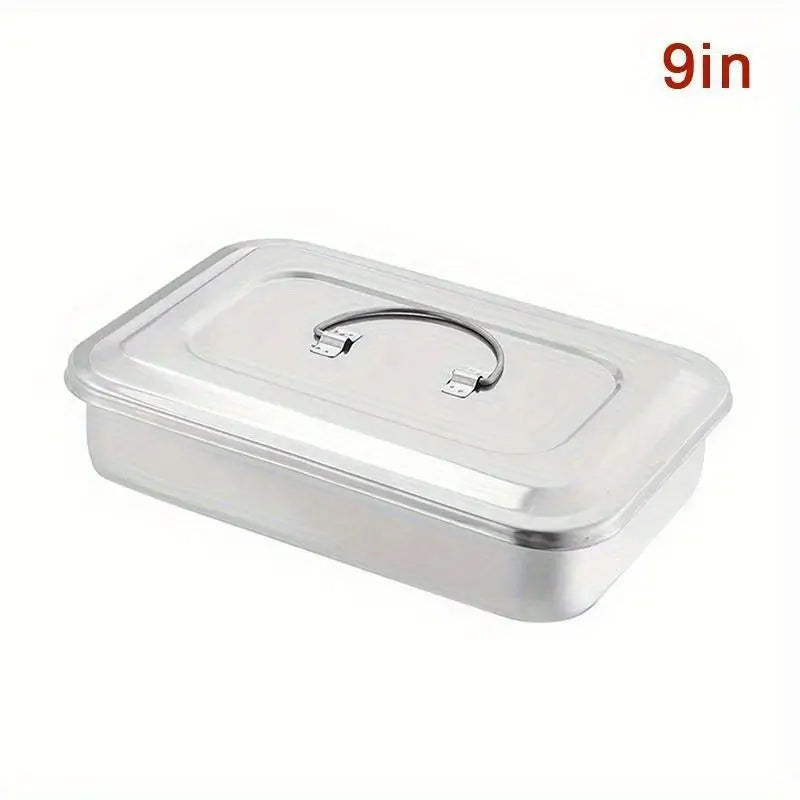 Stainless Steel Rectangular Storage Tray with Lid | 1pc Storage Tray with Lid Babs 9in