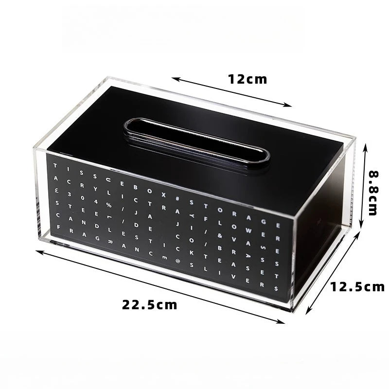 Acrylic Black Letter Tissue Box | Modern Minimalist Home Décor Acrylic Tissue Box Babs