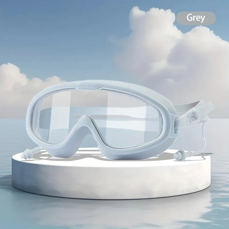 Wide View Anti-Fog Swim Goggles with Ear Plugs – Adults Swim Goggles Babs