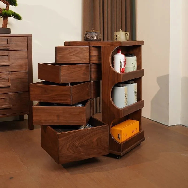 Solid Oak Rotating Side Table | Modern Luxury Coffee Table Rotating Side Table Babs