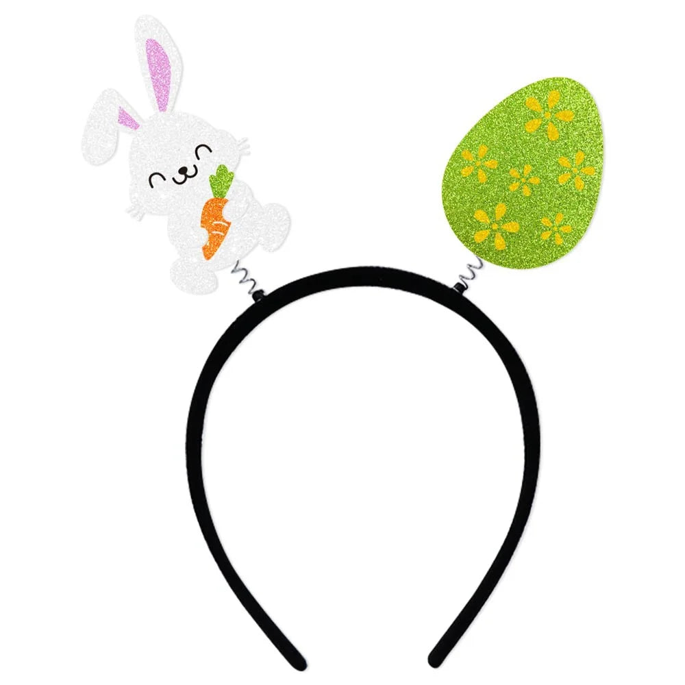 Easter Bunny Ear Headband – Plush Fur Rabbit Cosplay Hairband Costume Headband Babs army green As pictures show