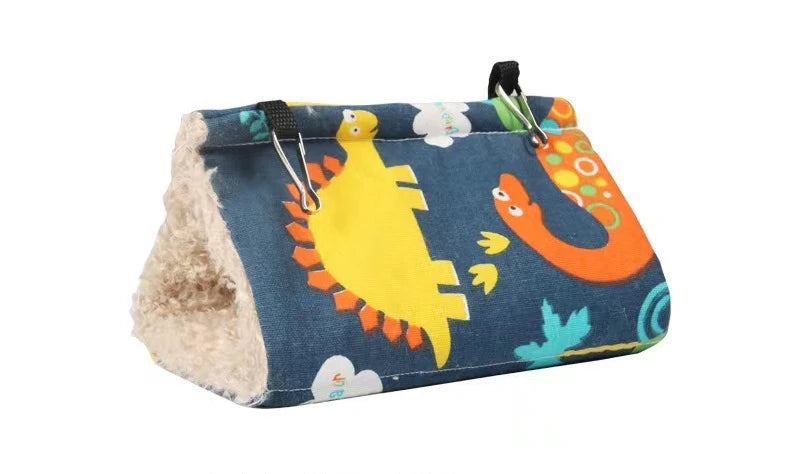 Parrot Cotton Nest – Warm Triangle Hanging Bird Hammock Bird Nest Hammock Babs Dinosaur 19X10X10CM