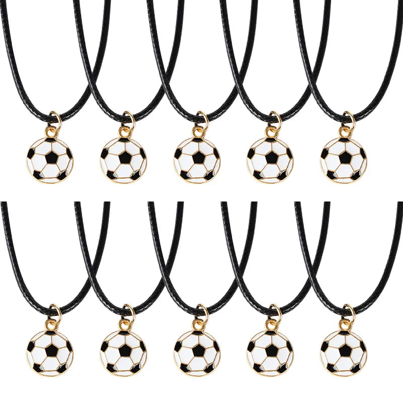 Soccer Ball Pendant Necklaces for Kids – 5/10 Pcs Party Favors Pendant Necklace Set Babs Soccer 5Pcs
