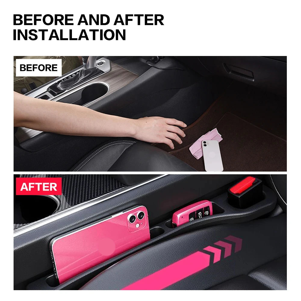 2-Pack Car Seat Gap Filler & Organizer – Universal Rubber Fit Car Seat Gap Filler Babs