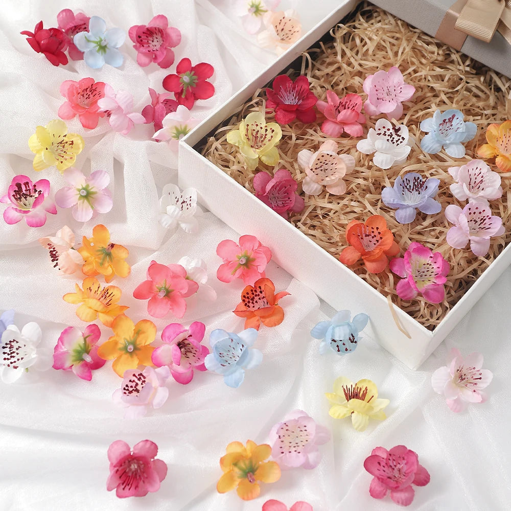 20/30Pcs Peach Blossom Silk Artificial Flower Heads | Wedding Decor Artificial Flower Heads Babs
