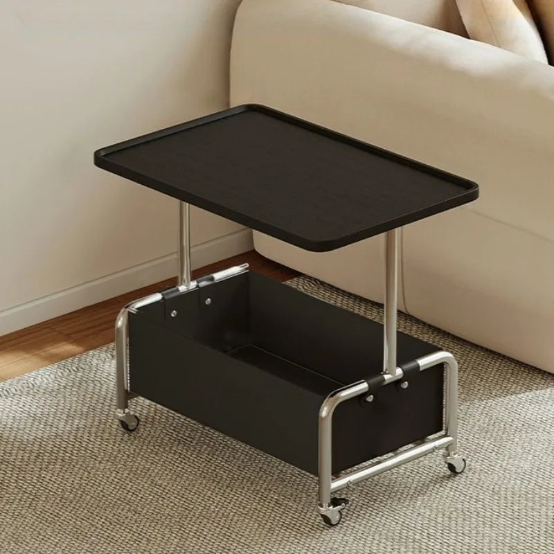 Nordic Wooden Coffee Table with Storage & Wheels | Modern Coffee Side Table Babs