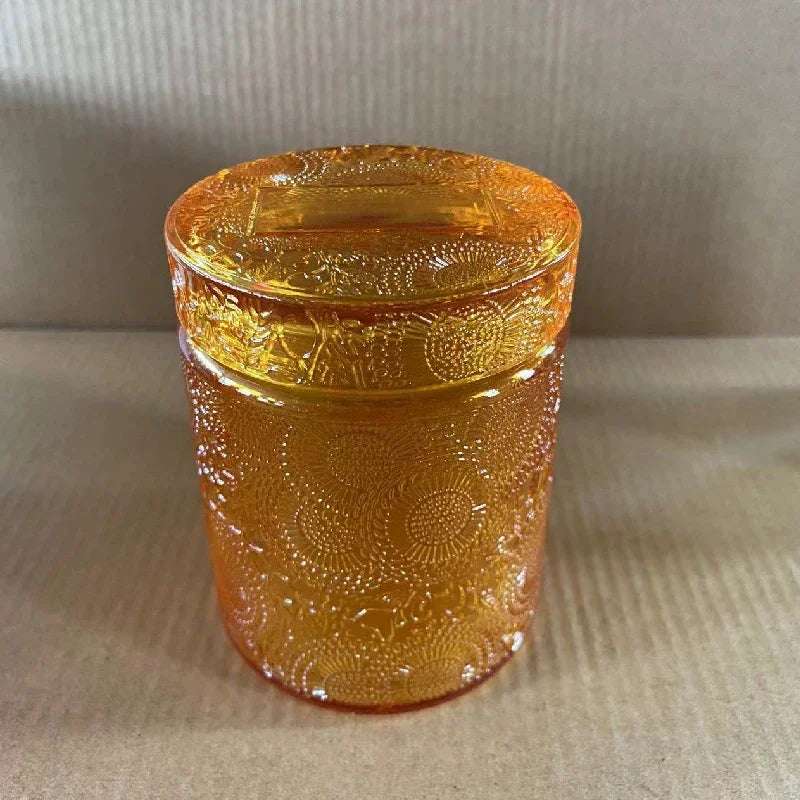 Glass Candle Jar with Lid – DIY Storage & Home Décor Glass Storage Jar Babs YELLOW