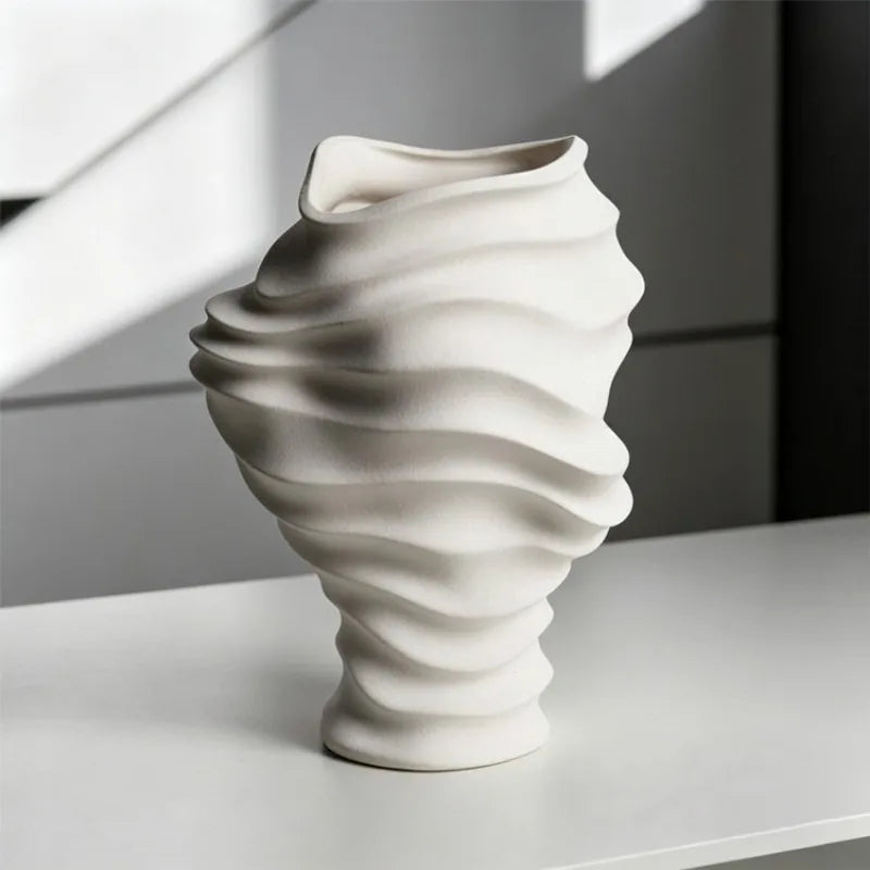 Modern Luxury Decorative Vase – Elegant Flower Bottle for Home Decorative Vase Babs White