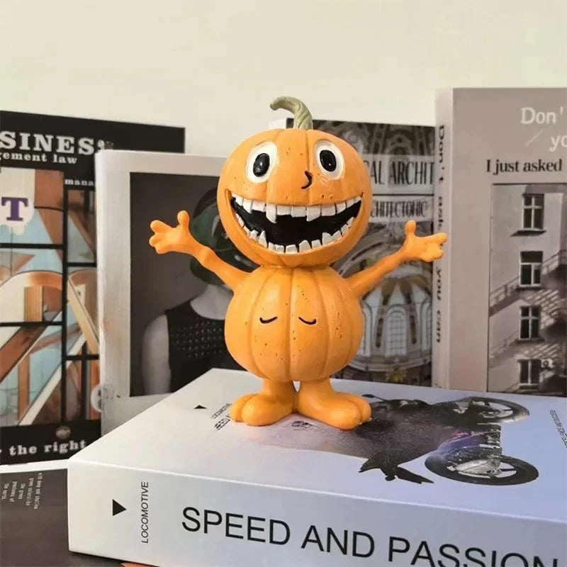 Halloween Resin Pumpkin Statue – Garden & Tabletop Ornament Halloween Resin Statue Babs Style-D