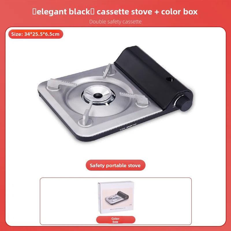 Portable Ultra-Thin Gas Stove | Camping BBQ Hot Pot Burner Portable Camp Stove Babs Light Grey