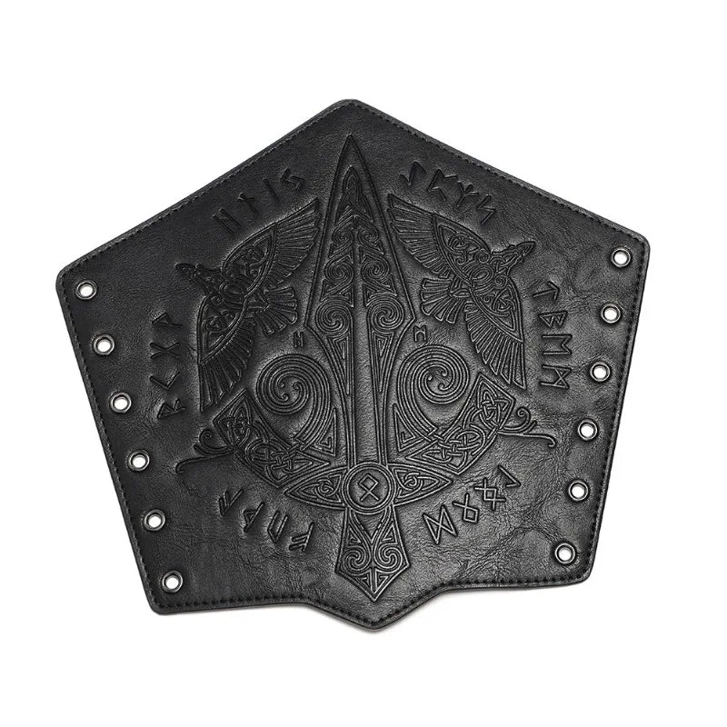 Medieval Embossed PU Leather Arm Bracers – Knight Cosplay Wrist Guard Cosplay Arm Bracer Babs 25.2cm 1Pc 1