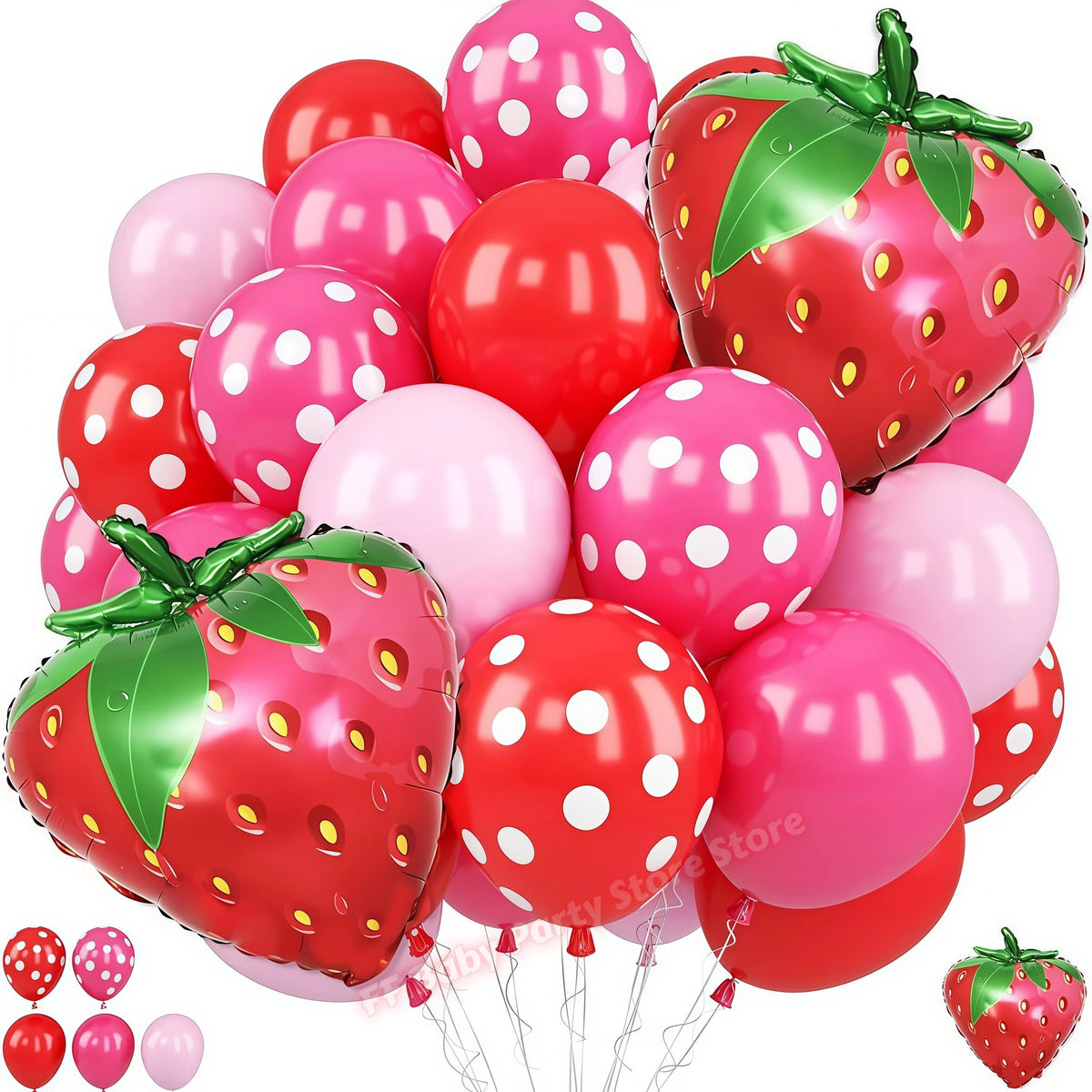 Strawberry Shortcake Birthday Party Decoration Kit – Banner & Balloons Party Decoration Kit Babs 37pcs balloons