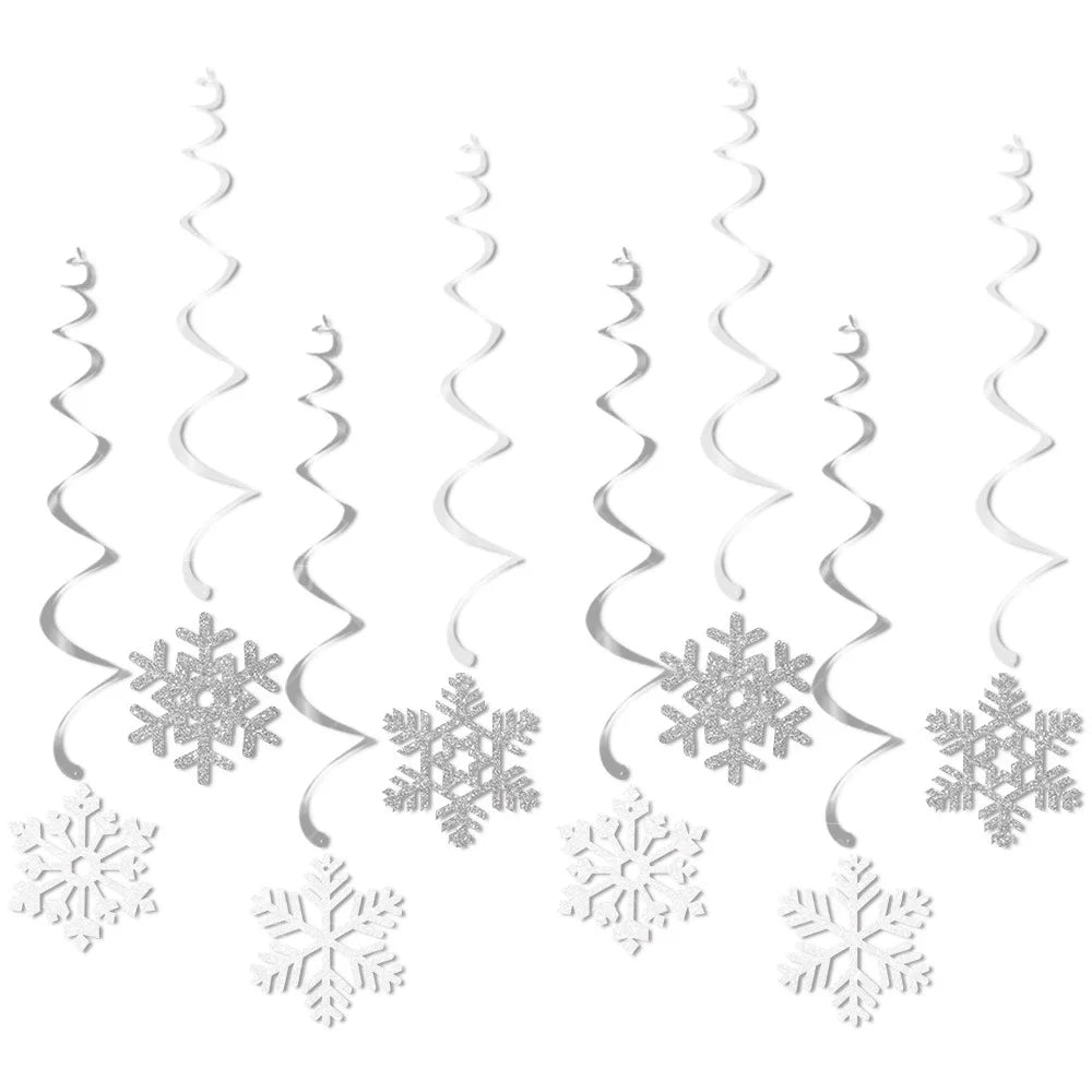 Christmas Snowflake Gingerbread Man Hanging Spiral Decorations Holiday Party Decor Babs Fluorescence Yellow