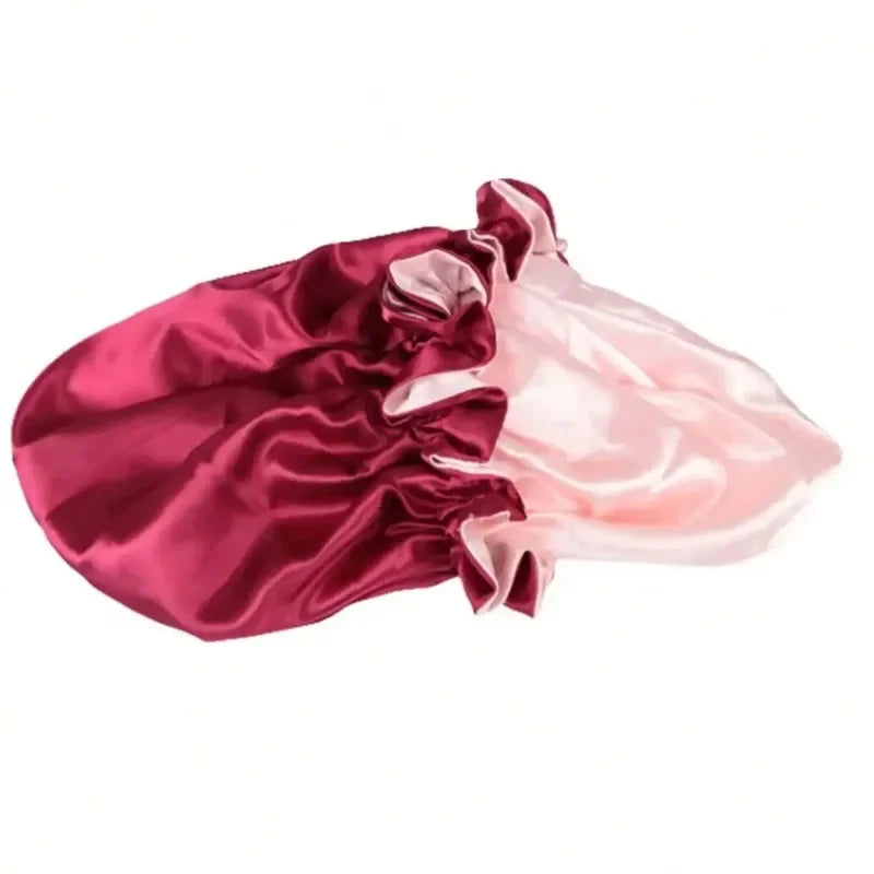 Two-Tone Satin Sleep Bonnet – Double Layer Reversible Hair Cap Satin Sleep Bonnet Babs