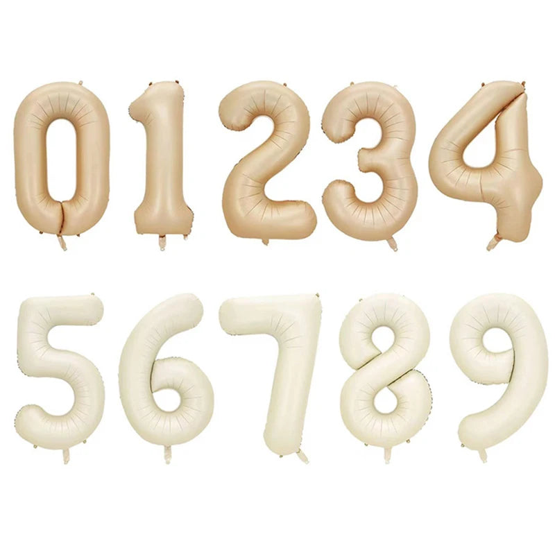 32/40" Cream Foil Number Balloons 1–9 | Party & Wedding Decor Foil Number Balloons Babs